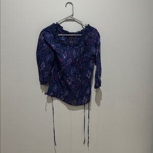 Women's Blue Floral Top